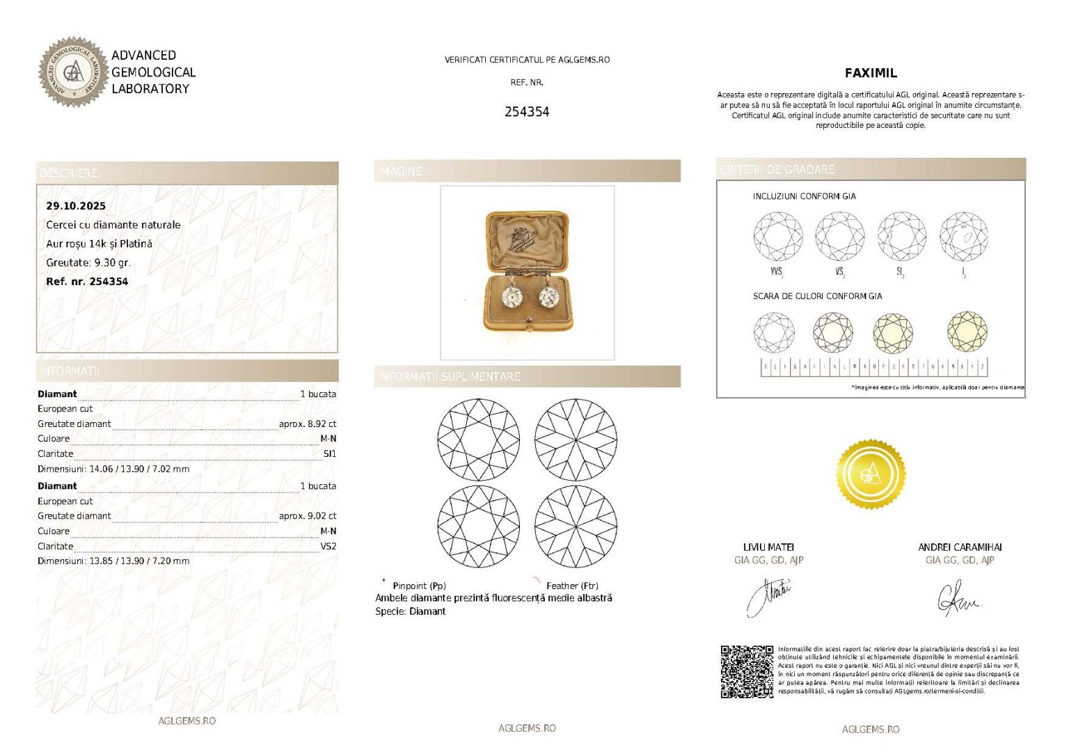 pret certificat gemologic 150 lei agl gems